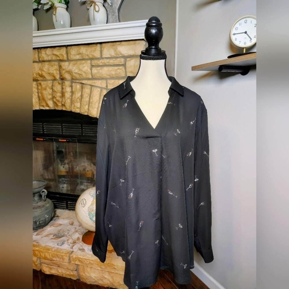 Maurices Black Patterned Shirt Jacket (Wine)